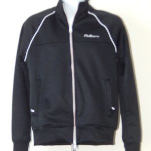 BEN SHERMAN ORIGINAL Full Zip COTTON Blend Track JACKET Black Raglan Sleeves NWT